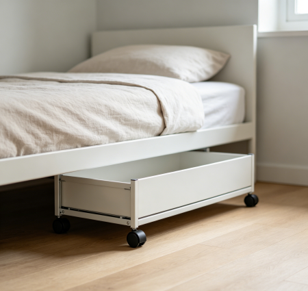 Slim Rolling Under Bed Storage Drawer